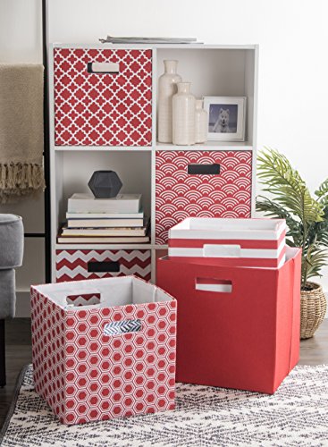 DII Poly-Cube Storage Collection Hard Sided, Collapsible Solid, Large, Rust - color: Rust, size: Large Square, 13x13x13"