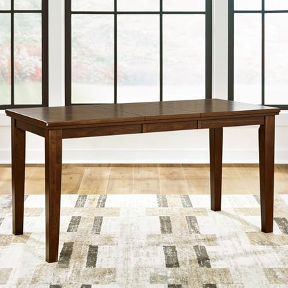 Signature Design by Ashley 1-Piece Counter Height Dining Table, 60-78 in | 18-in self-storing butterfly leaf, Hardwood solids, select acacia veneers and engineered wood, Medium brown, Ralene Series - color: Medium Brown, style: Counter Height Table