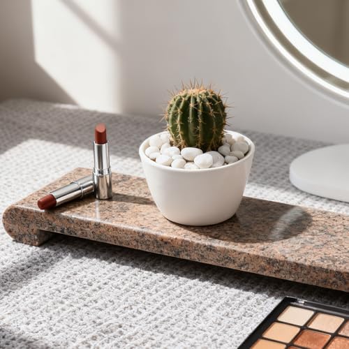 Marble Tray Pedestal Stand, 16"x4" Marble Vanity Tray with Feet for Bathroom Counter Kitchen Sink, Rectangular Stone Riser for Soap Dispenser Perfume Jewelry Display Stand(Golden Star) - color: Golden Star