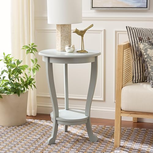 SAFAVIEH Furniture - Mary Pedestal Table - Robins Egg Blue - Solid Wood - Farmhouse Pedestal Design - Ideal for Living Room, Entryway, Home Office, 18.1" W x 18.1" D x 26" H (AMH5711L) - color: Robins Egg Blue
