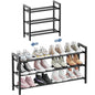 Mavivegue 18-33” Expandable Shoe Rack for Closet, 3-Tier Shoe Organizer, Adjustable Shoe Rack for Front Door Entrance, Entryway - size: 3 Tier,19-33"