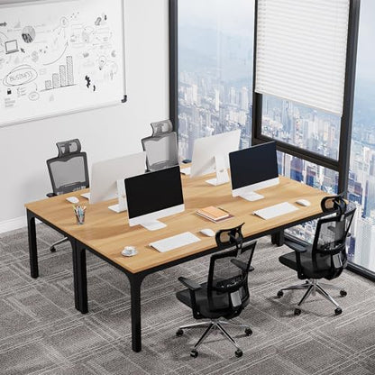 Tribesigns 6.5 FT Conference Room Table, 78.74" W x 27.56" D Large Office Conference Table, Modern Seminar Meeting Table Desk for Boardroom, Meeting Room (1, Natural) - color: Natural