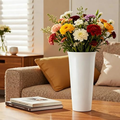 Flower display stand, three tiers with six vases, suitable for flower bars and indoor/outdoor celebrations. The flower cart display stand comes with a chalkboard and wheels (white). - color: White