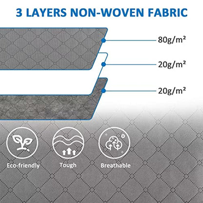 Amazon Basics Foldable Large Clothes Storage Bags with Clear Window & Carrying Handles, Closet Organizers, Zipper, 3-Pack, Gray