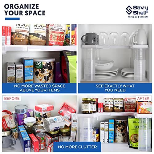 Savvy Shelf Adjustable Pantry & Can Storage Organizer - Kitchen Cabinet - Pantry Organization & Storage Can Organizer for Cupboard