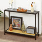 Bamboo Narrow Console Table, 39.4"(L) Wood Small Entryway Table with Rattan and Glass, Accent Slim Hallway Tables, Thin Sofa Side Tables for Hallway, Living Room, Bedroom, Foyer, Black - color: Black 39.4"(l)
