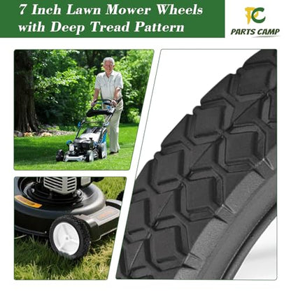 Parts Camp 7 inch Wheels Replace Oregon 72-107, Universal Wheel 9611 with 1/2" Axle Bore For Radio Flyer Wagon, Garden Cart, Hand Truck, BBQ Grill, Push Mower,Utility Cart (2 Pack) - size: 7-Inch