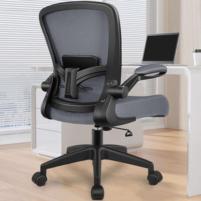 FelixKing Office Chair, Ergonomic Desk Chair Breathable Mesh Chairs Adjustable High Back Lumbar Support Flip-up Armrests, Executive Rolling Swivel Comfy Computer Chairs Home Office Dark Gray - color: Slate Gray