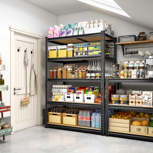 DurayLoly 5-Tier Storage Shelves, 1980LBS Adjustable Pantry Shelves, Metal Shelving Unit for Storage, Kitchen, Pantry, Closet, Laundry, Garage, 72.06" H x 35.55" W x 15.76" D - size: 72.06" H x 35.55"W x 15.76" D