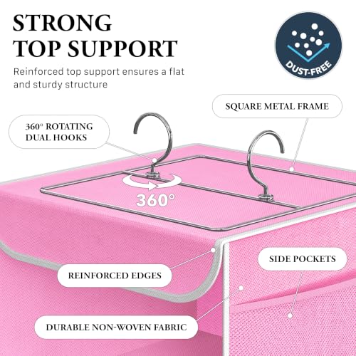 Simple Houseware 6 Shelf Hanging Closet Organizer, Pink - color: Pink, size: 6 Shelf
