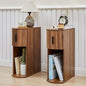 Narrow Nightstand Set of 2, Fluted Small Night Stand, Slim Curved Storage End Table with Drawer, Mid Century Modern Wooden Bedside Cabinet for Bedroom,Small Spaces, Walnut - color: Walnut Set 2