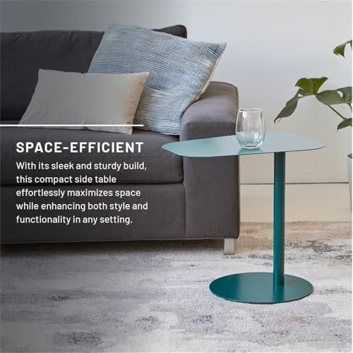 Pemberly Row Modern Metal End Table, 20 in H x 19.75 in W, C-Shaped Space-Saving Design, Green Powder Coat Finish, Durable Steel Construction, Compact Accent Table for Living Room or Small Spaces
