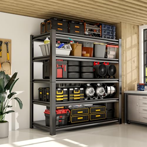 36" W Garage Shelving,5-Tier Heavy Duty Shelving Unit,3000LBS Adjustable Metal Storage Shelves,Storage Rack Units for Industrie,Shed,Warehouse,Basement,Black,35.4" W x 15.7" D x 72" H - size: 15.7"Dx35.4"Wx72"H