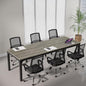 Tribesigns 6.5 FT Conference Room Table, 78.74" W x 27.56" D Large Office Conference Table, Modern Seminar Meeting Table Desk for Boardroom, Meeting Room (1, Gray and Black) - color: Gray and Black