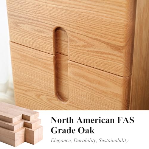 Narrow Nightstand, Mid Century Modern Nightstand, Solid Wood Bedside Table, Side Table witn Drawers (Natural, 11.81inches) - color: Natural, size: 11.81inches