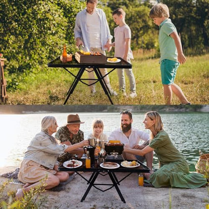 WildFinder 3 FT Folding Grill Table, Portable Camping Table for Outside, 3 Adjustable Height Folding Table with Desktop, Lightweight Outdoor, Camping, Picnic, BBQ - size: 3x2FT(X-Frame)