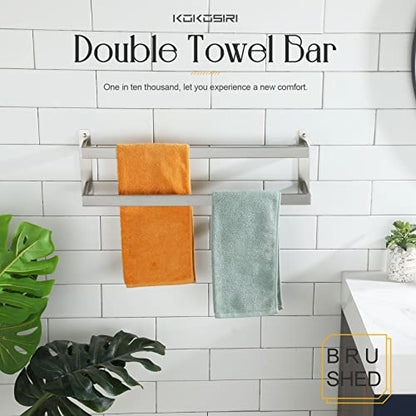 KOKOSIRI Bath Towel Bars Bathroom 2-Tiers Ladder Towel Rails 24-Inch Towel Holders Wall Mounted Towels Shelves Rack Brushed Stainless Steel, B5008BR-L24 - color: Brushed Nickel, size: 24-Inch