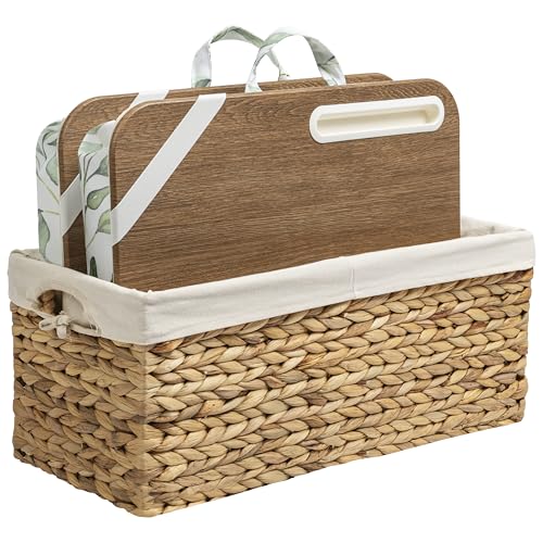 LAPGEAR Designer Lap Desk – Watercolor Leaves, 2-Pack with Storage Basket - color: Watercolor Leaves, size: 2-Pack + Basket