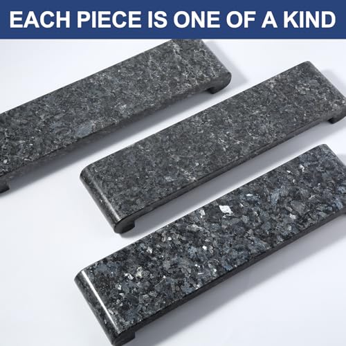 Marble Tray Pedestal Stand, 16"x4" Marble Vanity Tray with Feet for Bathroom Counter Kitchen Sink, Rectangular Stone Riser for Soap Dispenser Perfume Jewelry Display Stand(Blue Pearl) - color: Blue Pearl