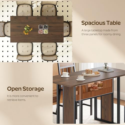 YATINEY Coffee Bar Cabinet, Kitchen Island with Storage, Dining Table, 47.2 Inches Kitchen Table, KF22WN-CZ01BH