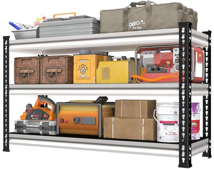 Utility Storage Garage Shelving - 48'' Wide 1500 Lbs Heavy Duty 3 Tier Metal Shelves Adjustable - Freestanding Rack Units for Basement Kitchen Pantry - White 48" W x 18" D x 39" H - size: 48"Wx18"D-3T-WT