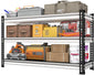 Utility Storage Garage Shelving - 48'' Wide 1500 Lbs Heavy Duty 3 Tier Metal Shelves Adjustable - Freestanding Rack Units for Basement Kitchen Pantry - White 48" W x 18" D x 39" H - size: 48"Wx18"D-3T-WT