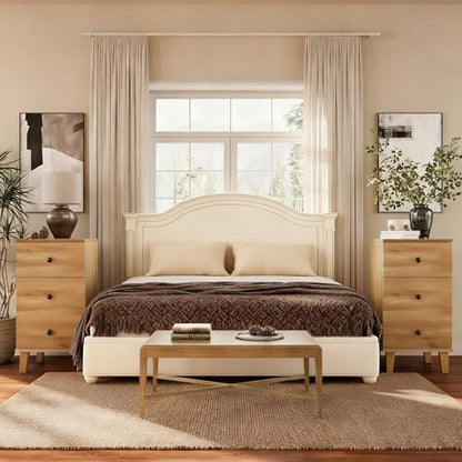 Nightstands with Charging Station, Set of 2 End Table with Power Outlets & USB Ports Modern Side Table with Drawer and Storage Cabinet for Bedroom,Brown Oak - color: Brown Oak