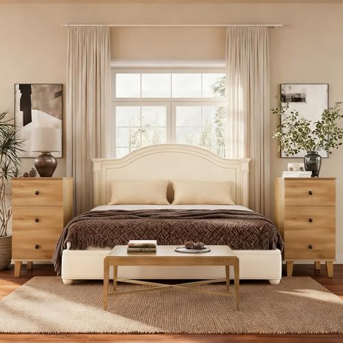 Nightstands with Charging Station, Set of 2 End Table with Power Outlets & USB Ports Modern Side Table with Drawer and Storage Cabinet for Bedroom,Brown Oak - color: Brown Oak