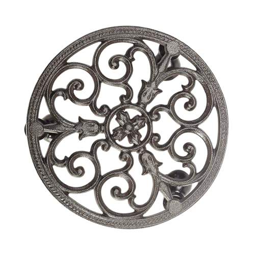 Sungmor Heavy Duty Cast Iron Plant Caddy,11" Round Potted Plant Stand Flower Pot Rack on 3 Solid Wheels,Indoor Outdoor Planter Holder Trolley Casters Rolling Tray - color: 1-Tier Caddy & 3.1Inch Tall