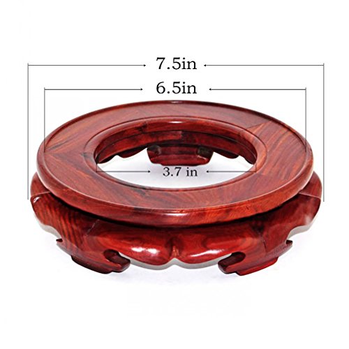 GOLDY&WENDY Oriental Asian Rosewood Vase Stand Decorative Crystal Ball Holder - size: 6.5" Inside Diameter