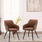 annjoe Faux Leather Accent Arm Chairs for Living Room Leisures/ Upholstered Chair with Metal Legs Set of 2 for Home Kitchen Office Bistro Cafe, Brown - color: Brown