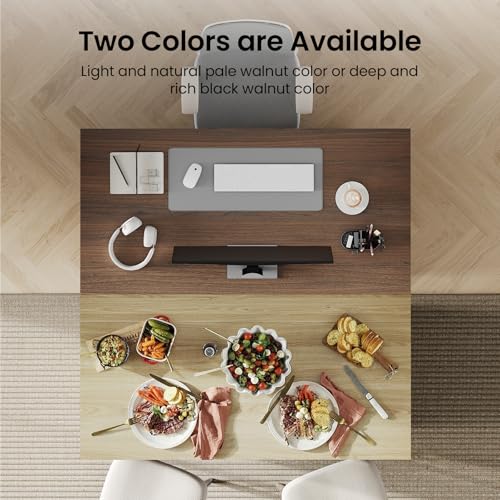 55" Convertible Computer Desk, 2-in-1 Flip-Top Desk & Dining Table with Hidden Storage, Built-in Power Strip, Pegboard, Soft-Close Gas Spring, Space-Saving for Small Apartment, Light Walnut - color: Ligjht Walnut