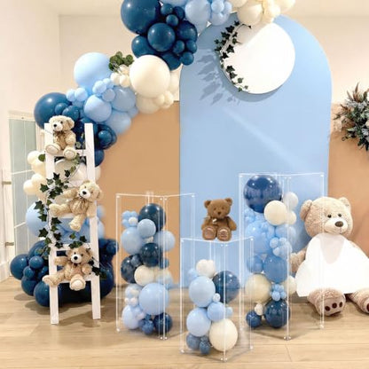 Vincidern 3PCS Acrylic Pedestal Stand for Party, Clear Square Display Plinth Pillar Stand for Wedding Cake Stand, Flower Holder, Sculpture Display, Art Gallery Home Decor (31.5"/27.6"/23.6" H)