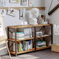 IRONCK Bookshelf Double Wide 55 in 3-Tier, Industrial Bookcases, Wood and Metal Bookshelves, Book Shelves for Home Office Decor Display - size: 55 In