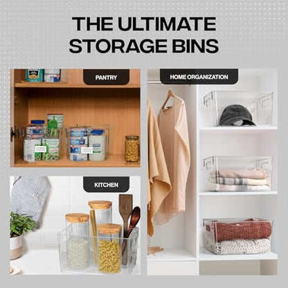 ClearSpace Clear Plastic Storage Bins – Pantry Organizers & Storage Containers, Cabinet Organizer - Home Organization Must Haves for Kitchen, Laundry Room, Office, Closet, Garage & Freezer - size: 6 Pack