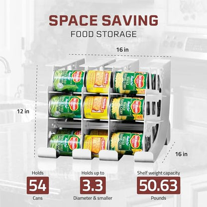 FIFO Pantry Storage Organizer Dispenser Rack for Canned Goods/Drinks, 54-Can Capacity - size: 1 Pack, style: 54 can