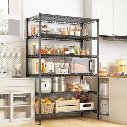 REIBII 71" H Metal Shelves 6 Tier Storage Shelves 1200LBS Adjustable Shelving Units and Wire Shelving Unit Storage Rack Shelf Metal Shelving, 71" H x 29" W x 14" D - size: 6 Tier-14"D x 29"W x 71"H