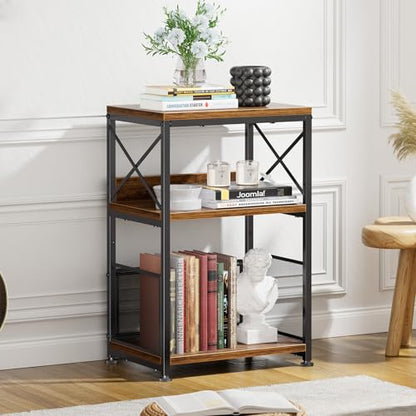 Simple Trending Record Player Stand, Turntable Stand with Vinyl Storage Holds Up to 200 Albums, Record End Table for Living Room, Rustic Brown - size: Upgraded Model
