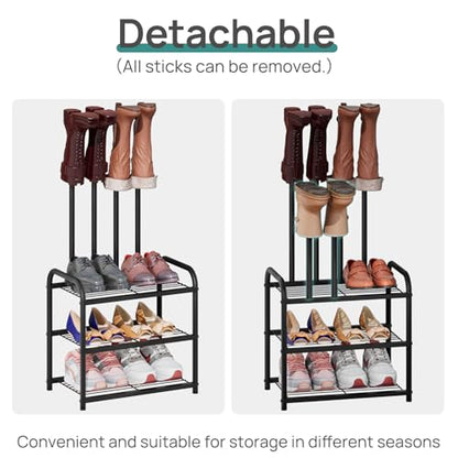 viewcare Black Boot Rack, Small Boot Rack Organizer, Tall Boots with Shoe Rack for Closet, Shoe Shelf Storage Organizer for Entryway Small Space - size: Small