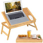 Bed Tray Breakfast Food Tray with Folding Legs Kitchen Serving Tray for Lap Desks Notebook Computer Sofa Platters TV Snack Tray(Beige, Large) - color: Beige, size: Large
