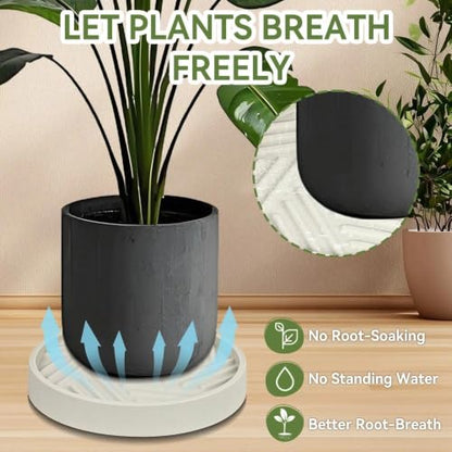 1 Pcs Plant Caddy with Wheels 13.5 Inch Hidden Wheels Heavy Duty Rolling Plant Stand, Indoor Outdoor Plant Saucer Tray with $9.9 Garden Tools (Beige) - size: 13.5 Inches (Beige)