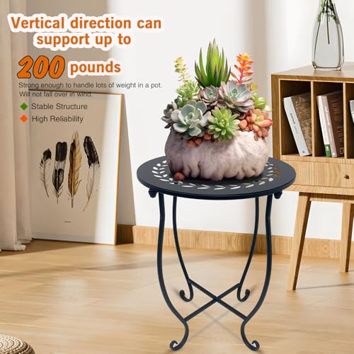 Round Side Table Set of 2, Metal Patio Side Tables End Tables, Weather Resistant Round Coffee Table Bedside Table Nightstand for Home Garden Office, 14 Inch Outdoor Side Table for Patio Balcony Yard - style: Set of 2 Style C