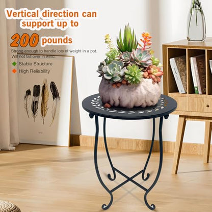 Round Side Table Set of 2, Metal Patio Side Tables End Tables, Weather Resistant Round Coffee Table Bedside Table Nightstand for Home Garden Office, 14 Inch Outdoor Side Table for Patio Balcony Yard - style: Set of 2 Style C