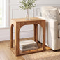 Tribesigns Arched Side Table, 2-Tier Farmhouse Solid Wood End Table with Bottom Shelf, Wooden Night Stand for Living Room, Bedroom, Rustic Brown