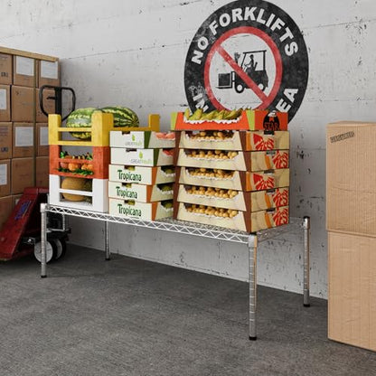 18" Deep x 48" Wide x 14" Height Wire Shelving Kit | 1-Tier | NSF Commercial Storage Rack Unit - size: 18" Deep x 48" Wide