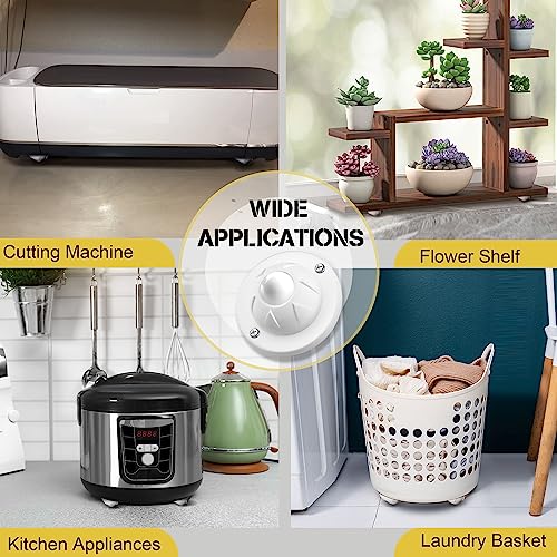 PlusRoc 12 Pack Self Adhesive Caster Wheels for Appliance, Load Capacity 14LBS Per Wheel, Mini Swivel Wheels Sliders Roller for Stand Mixers Air Fryers - style: Nylon Ball