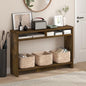 Furinno Viola Entryway Table, 3-Tier Narrow Console Table with Extra Thick Frame and Storage Shelf, 47.2" Wide Sofa Table, for Living Room, Home Office, Entryway, Amber Pine - color: Amber Pine