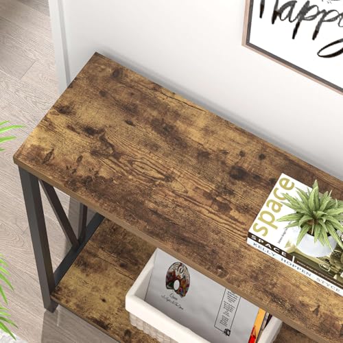EXCEFUR Entryway Table, Narrow Sofa Console Tables Behind Couch, Modern Entry Table for Hallway Entrance Living Room, Rustic Brown - color: Rustic Brown