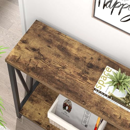 EXCEFUR Entryway Table, Narrow Sofa Console Tables Behind Couch, Modern Entry Table for Hallway Entrance Living Room, Rustic Brown - color: Rustic Brown