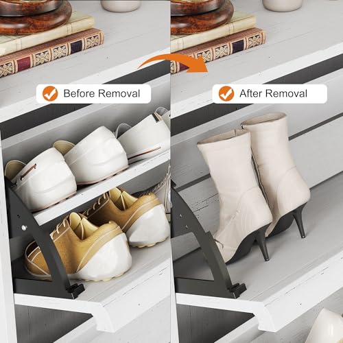 Garvee Shoe Cabinet with 3 Flip Drawers, Hidden Wood Shoe Cabinet,Freestanding Shoe Storage Cabinet with Adjustable Shelf for Entryway Hallwa, Living Room, Living Room, White - color: White